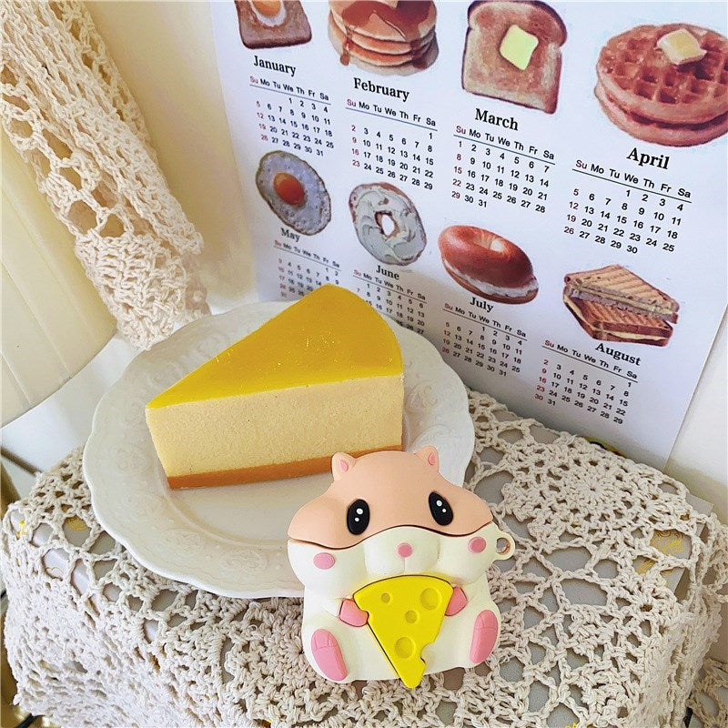 Uniqkart for Airpods 1/2 Silicone Cover Case Cute Mouse Bluetooth Earphones Protector - Orange