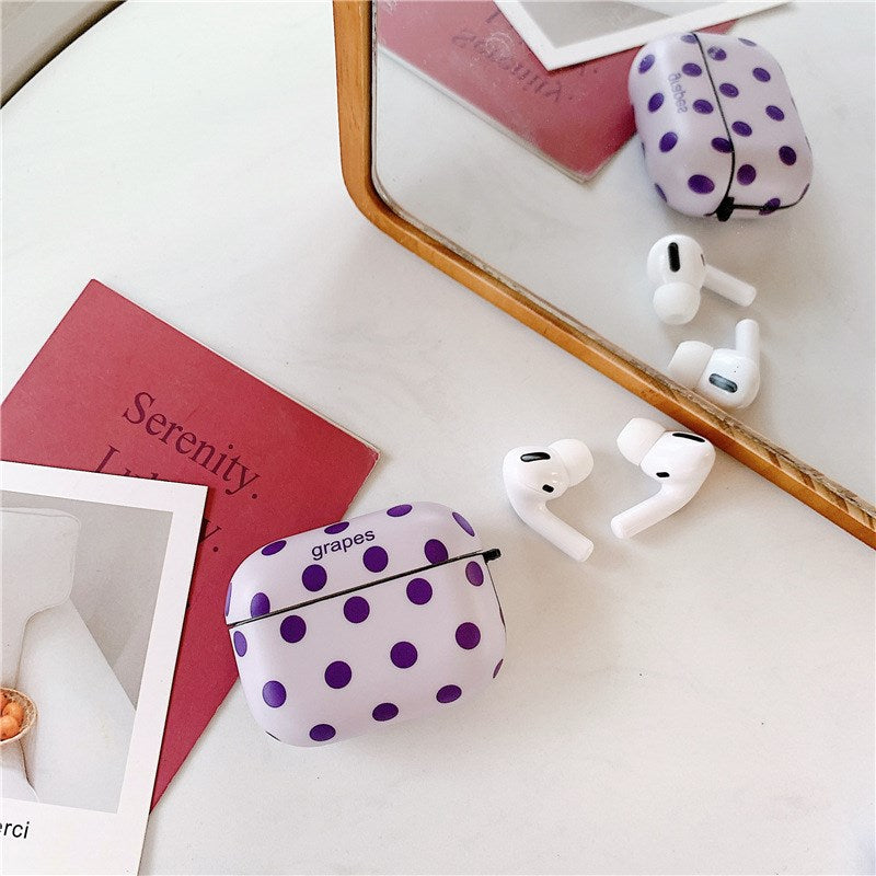 Uniqkart for Airpods 1/2 Pro Silicone Case Doted Decor Bluetooth Earphones Protector - Orange/Uniqkart for Airpods 1/2