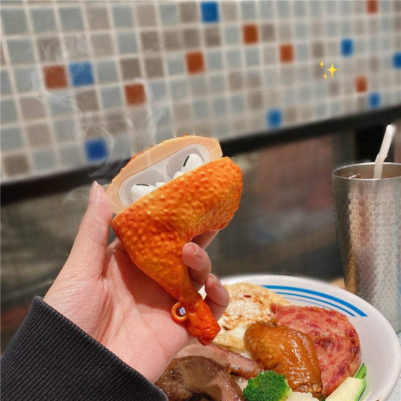Uniqkart for Apple Airpods 1/2 Pro Case Silicone Protector Chicken Leg Bluetooth Earphone Cover - Uniqkart for Airpods Pro