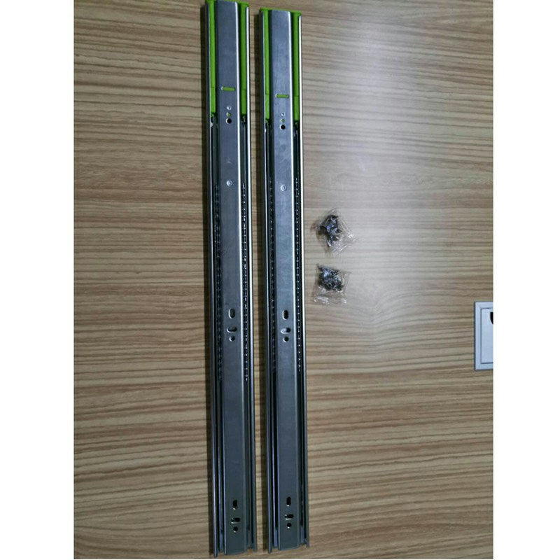 6 Pairs Drawer Slides 22-inch 3-Section Ball Bearing 4515 Cold Rolled Sheet Rails Track Guide Glides Runners - Galvanized Color