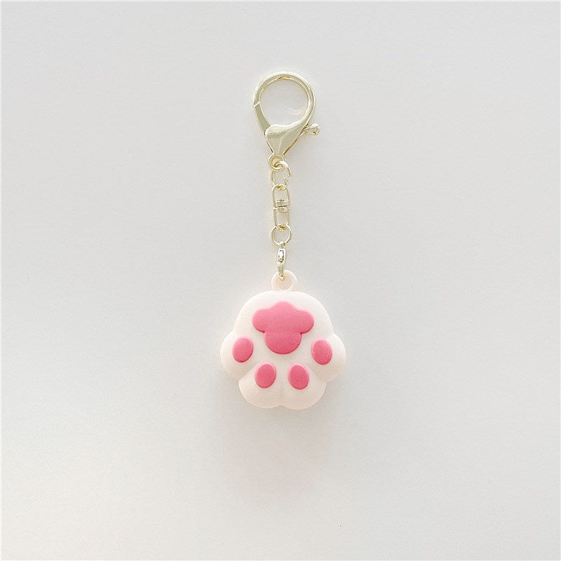 Silicone Cat Claw Protective Cover Funny Case for Apple Airtag Tracker - White