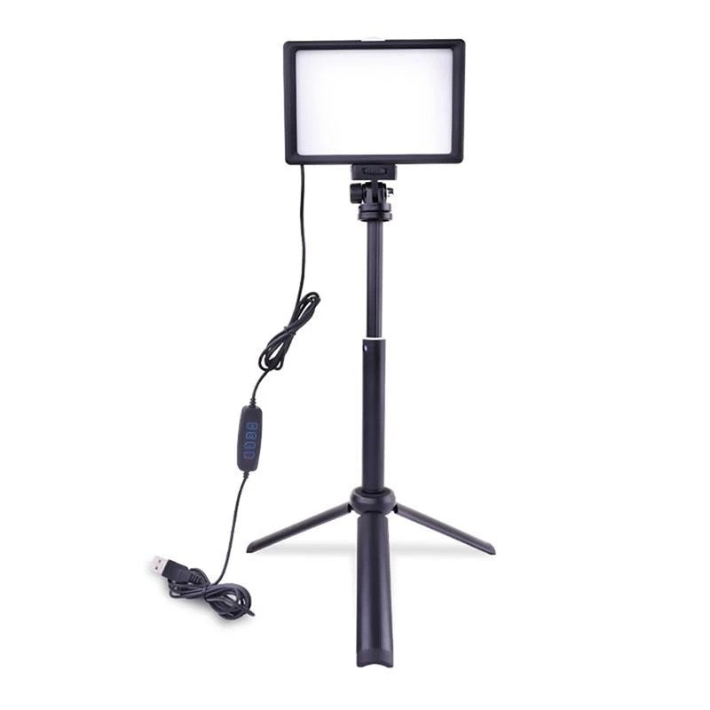 LPL-01 Video Light Dimmable 120 LED Lamp Beads USB LED Photography Selfie Light with Tripod for Makeup Video Conference - Black