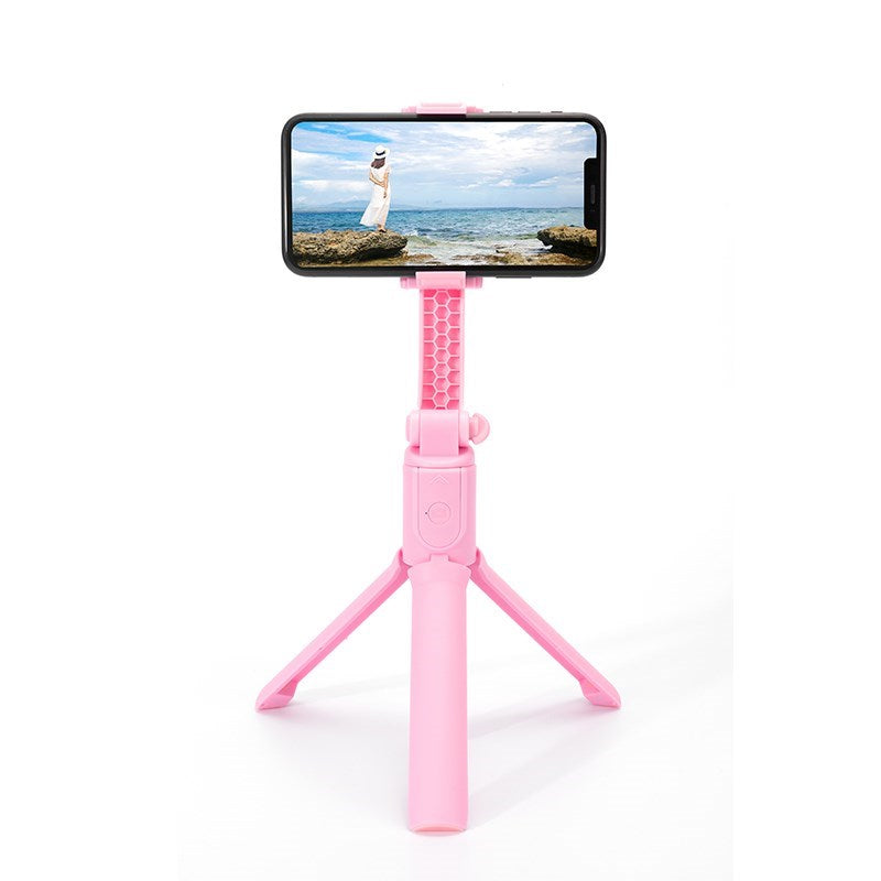 H5 Anti-shake Stabilizer Phone Holder Tripod Mount Selfie Stick - Pink