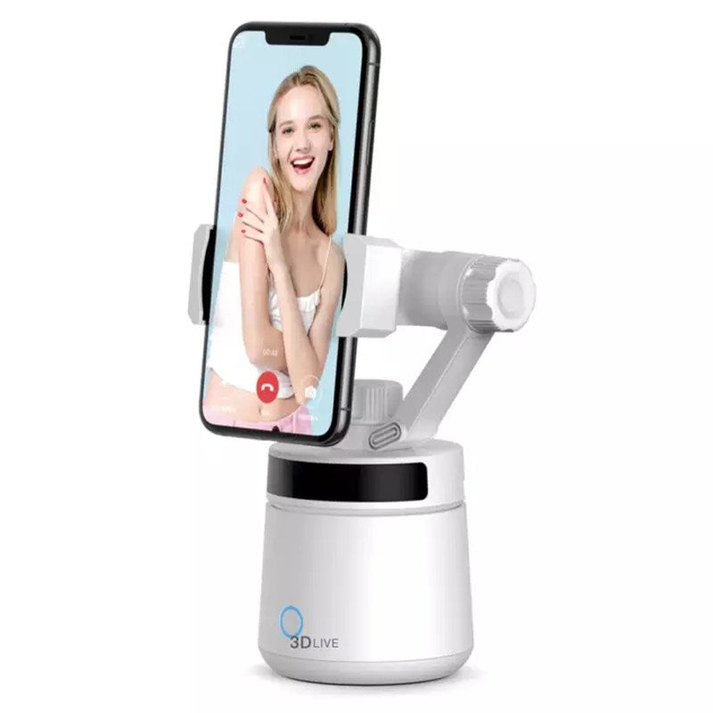 High-quality 360° Rotation Smartphone Stand Auto-tracking Face Phone Holder - White