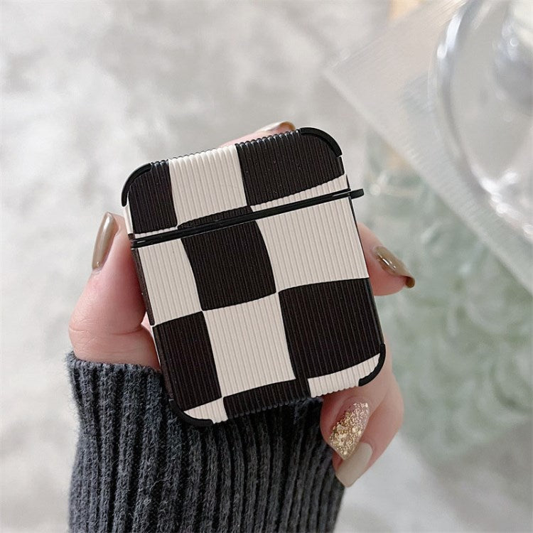 for Apple AirPods Pro/1/2/3/with Charging Case (2016)/with Wireless Charging Case (2019)/with Charging Case (2019) Earphone Box Cover Checkerboard Silicone Case - for AirPods 1/2