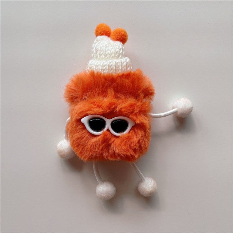 for Apple AirPods Pro/1/2/3/with Charging Case (2016)/with Wireless Charging Case (2019)/with Charging Case (2019) Earphone Box Cover Plush Monster Doll Bluetooth Earbud Case - Orange/for AirPods 1/2