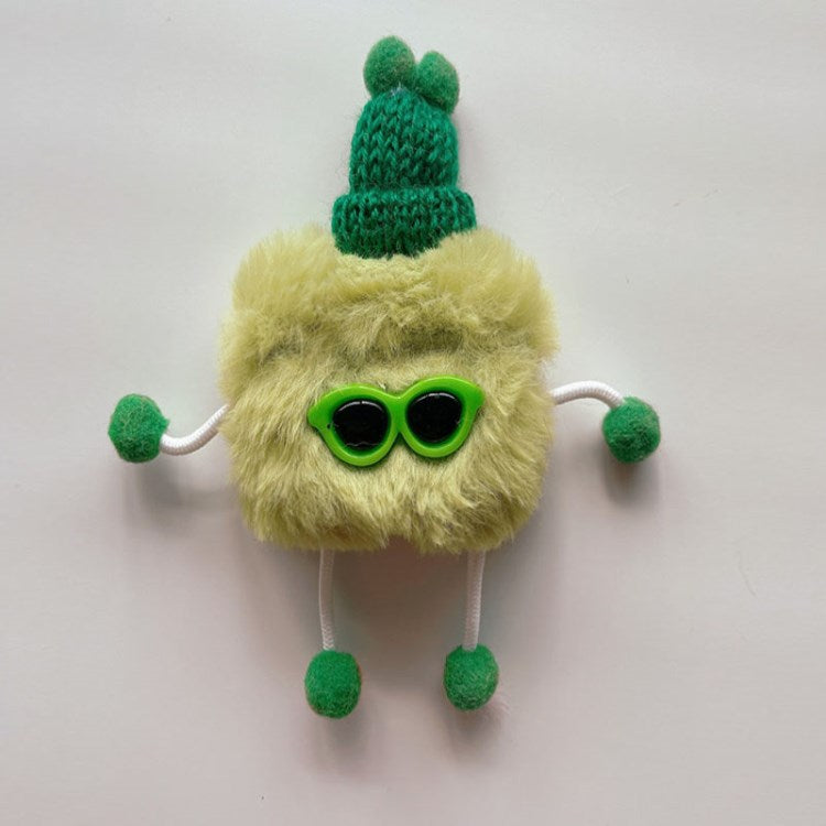 for Apple AirPods Pro/1/2/3/with Charging Case (2016)/with Wireless Charging Case (2019)/with Charging Case (2019) Earphone Box Cover Plush Monster Doll Bluetooth Earbud Case - Green/for AirPods 1/2