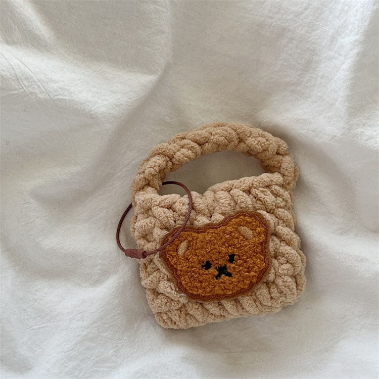 for Apple AirPods Pro/1/2/3/with Charging Case (2016)/with Wireless Charging Case (2019)/with Charging Case (2019) Earbud Box Cover Knitting Handbag Bluetooth Earphone Case - Light Brown