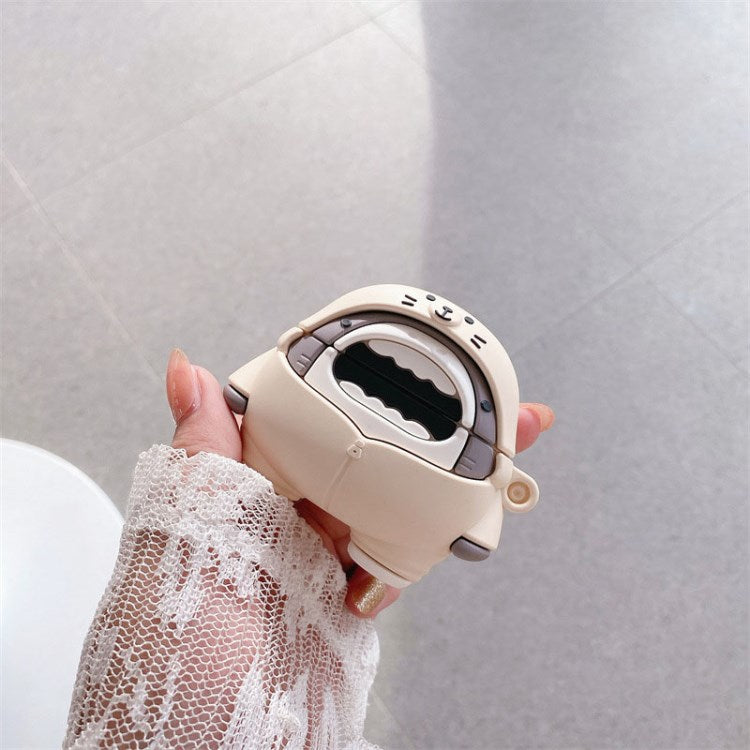 for Apple AirPods Pro/1/2/3/with Charging Case (2016)/with Wireless Charging Case (2019)/with Charging Case (2019) Earphone Box Cover Bigmouth Shark Silicone Case - for AirPods 3
