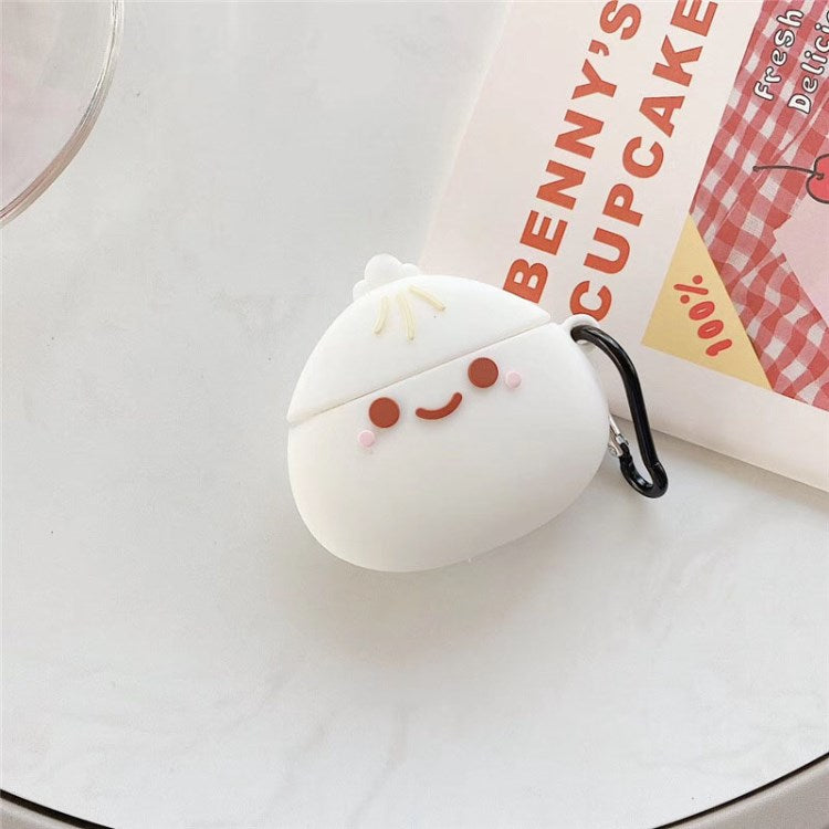 for Apple AirPods Pro/1/2/with Charging Case (2016)/with Charging Case (2019)/with Wireless Charging Case (2019) Earphone Box Case Smile Bun Silicone Cover - for AirPods 1/2