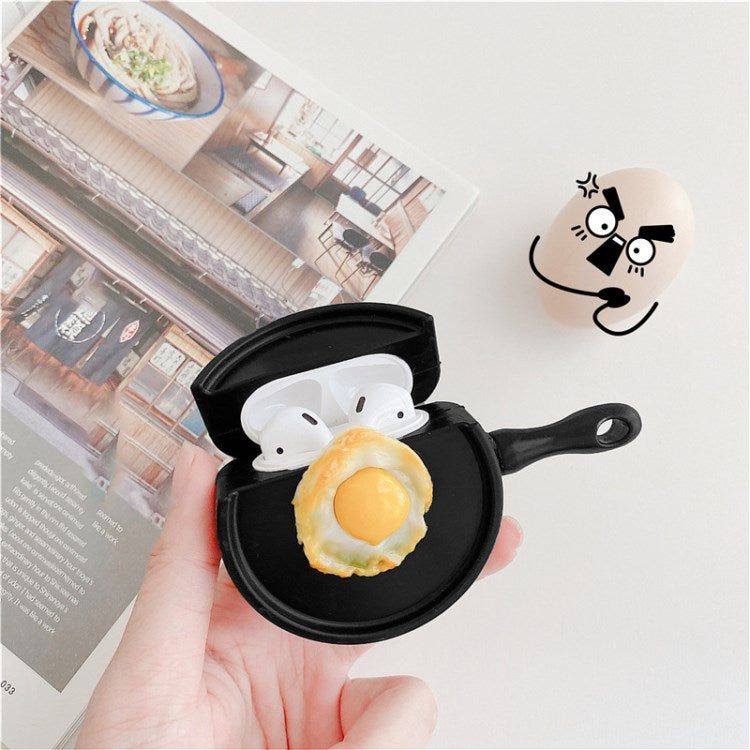 for Apple AirPods Pro/1/2/3/with Charging Case (2016)/with Wireless Charging Case (2019)/with Charging Case (2019) Earphone Box Case Pan Eggs Earbuds Cover - for AirPods 1/2