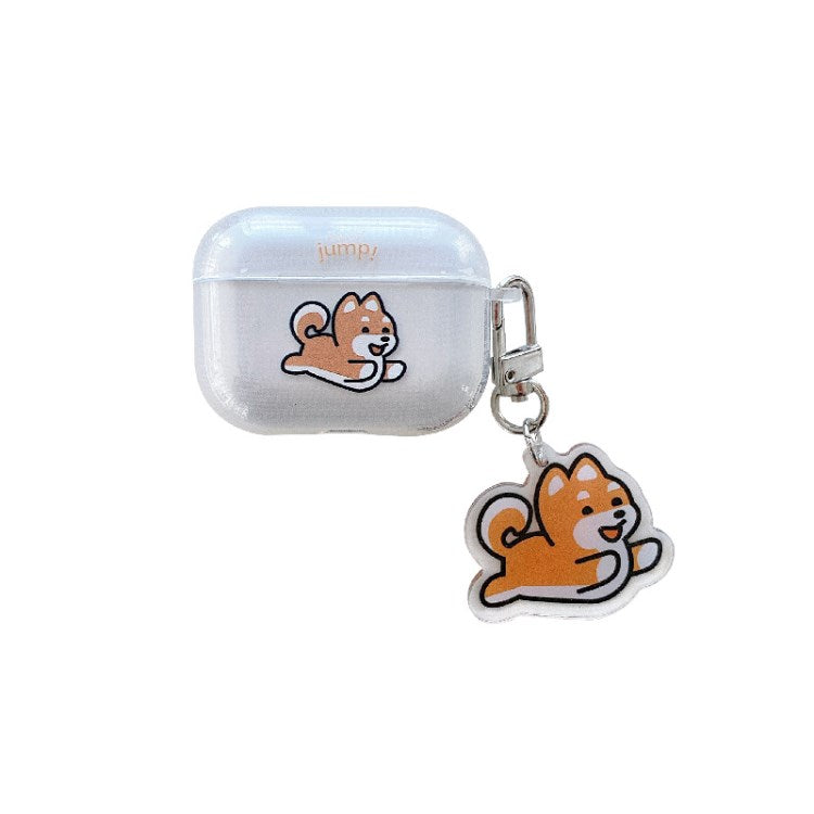 for Apple AirPods Pro/1/2/3/with Charging Case (2016)/with Wireless Charging Case (2019)/with Charging Case (2019) Earphone Box Case Cartoon Shiba Inu Earbuds Cover Carrying Pouch - for AirPods Pro
