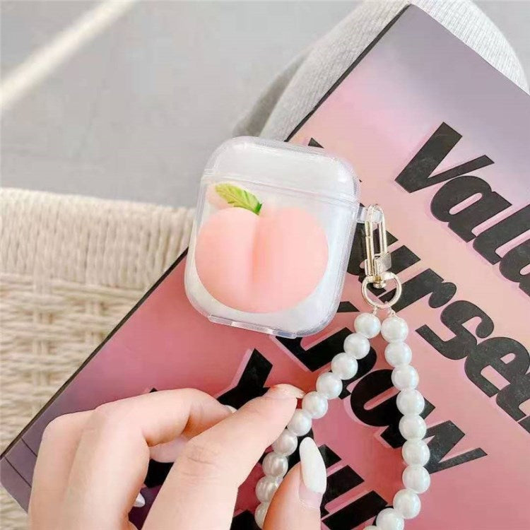 for Apple AirPods Pro/1/2/3/with Charging Case (2016)/with Wireless Charging Case (2019)/with Charging Case (2019) Earphone Box Case Pinch Peach Bluetooth Earbuds Cover - for AirPods 1/2
