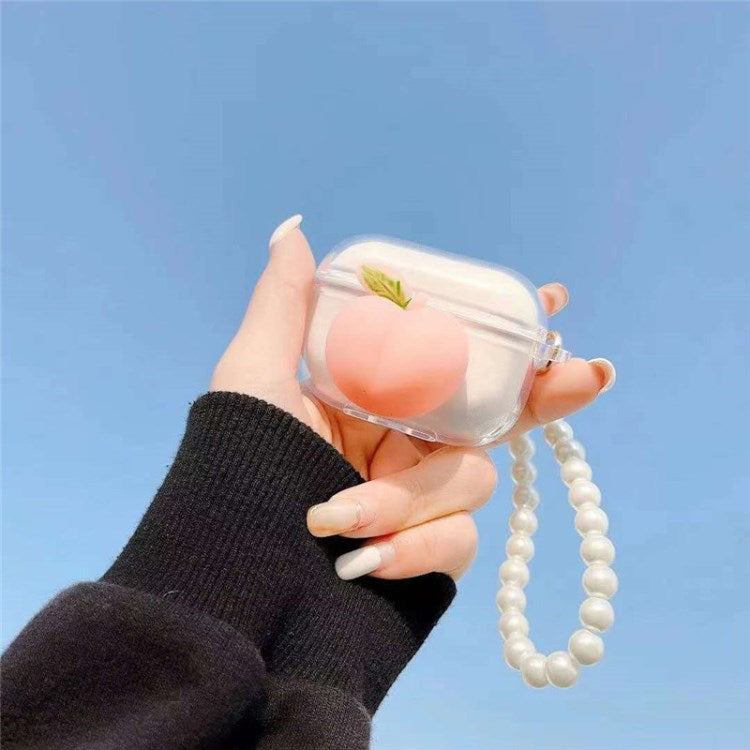 for Apple AirPods Pro/1/2/3/with Charging Case (2016)/with Wireless Charging Case (2019)/with Charging Case (2019) Earphone Box Case Pinch Peach Bluetooth Earbuds Cover - for AirPods Pro