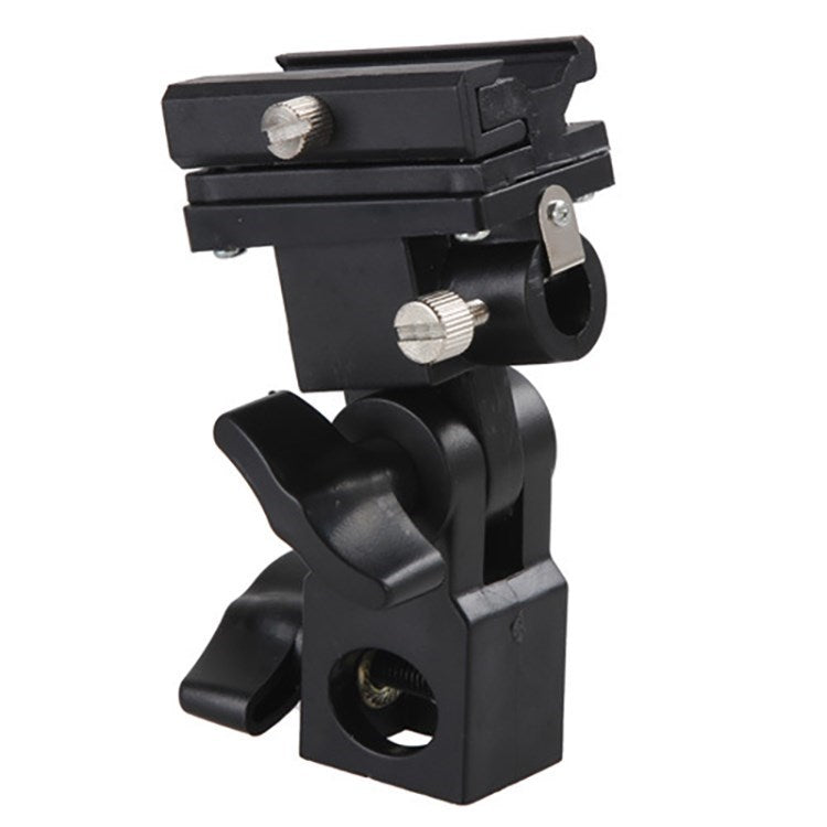 Universal B-Type Camera Flash Speedlite Mount Light Stand Bracket - Black