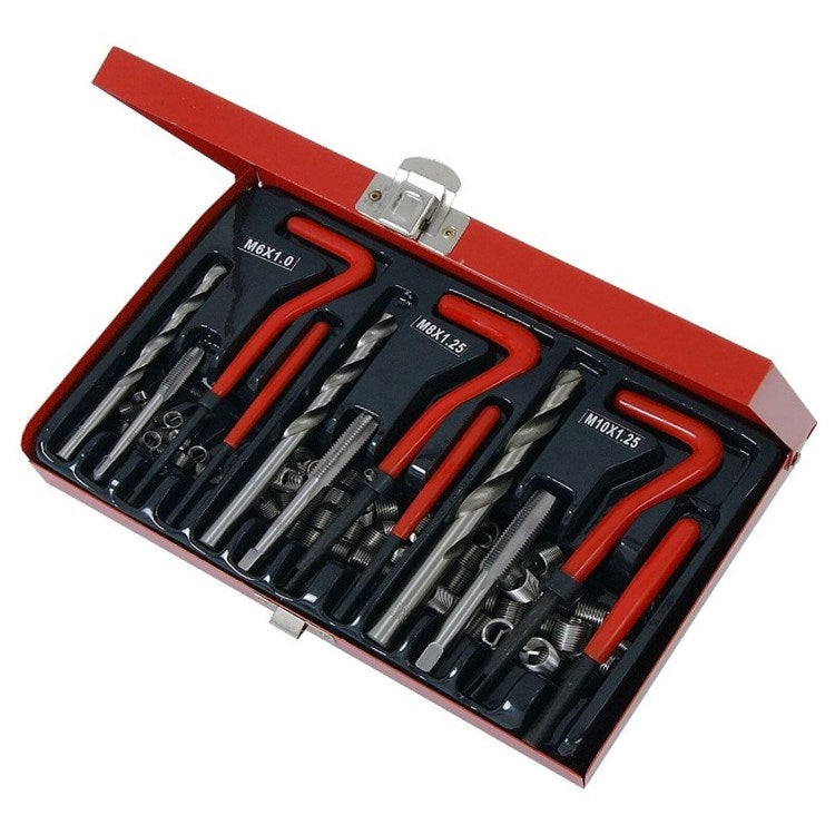 88Pcs/Set Thread Helicoil Car Repair Tool Set Kit M6 M8 M10 Taps & Drill Bits Coarse Crowbar
