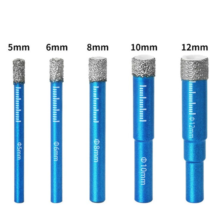 5Pcs/Set 5-12mm Diamond Drill Bit Set for Glass Ceramics Tile Granite Marble Universal Shank