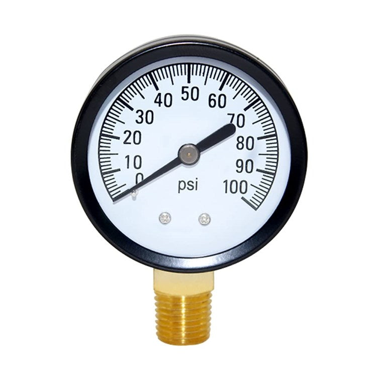 Multiple Function Pressure Gauge 0 to 100 PSI, 1/4" MNPT Bottom Mount Pressure Display Tool