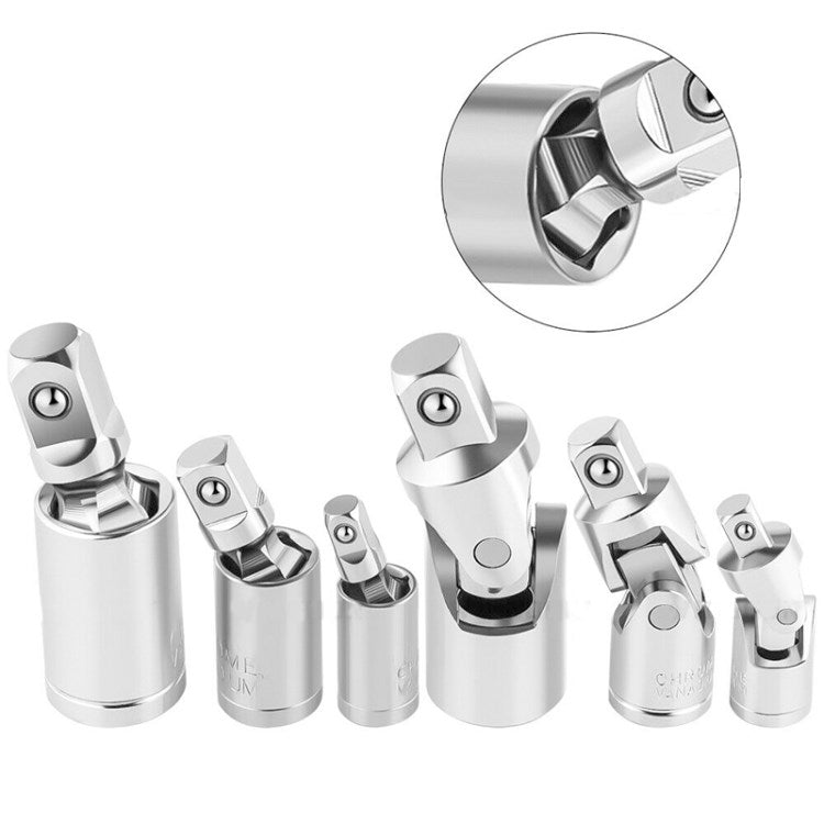 6Pcs Universal Joint Socket Set 1/2" 3/8" 1/4" Adapter Car Parts Automotive Tools