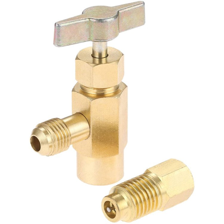 R134A Self-sealing Can Tap with R134A Tank Adapter, 1/2" Acme to 1/4" SAE Refrigerant Tap Opener for Car Repair