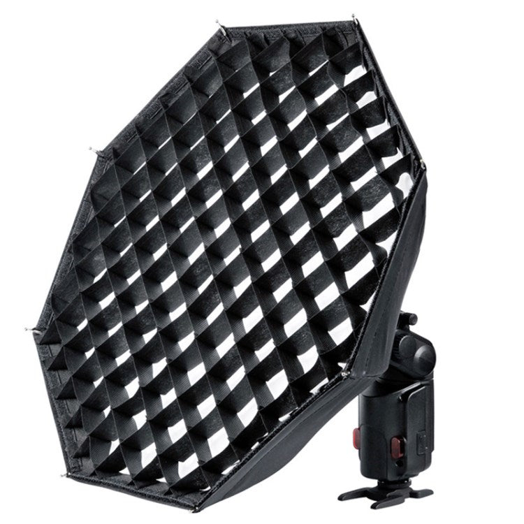 Uniqkart AD-S7 Umbrella Octagon Softbox Reflector with Honeycomb Grid for Speedlight Flash - Black