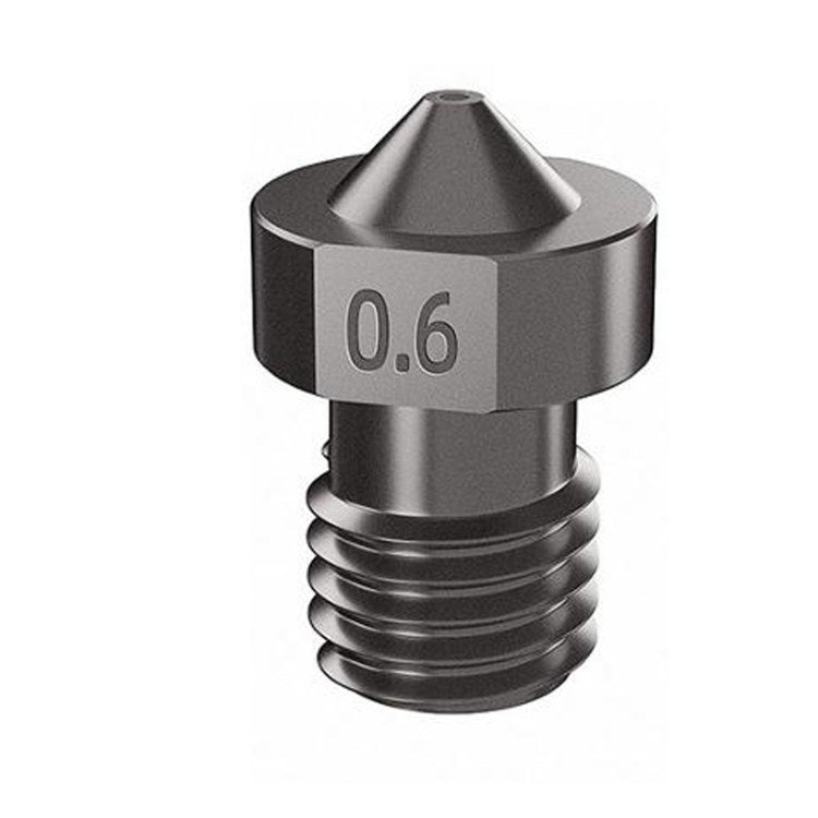 4Pcs 3D Printer Nozzle 1.75mm Hardened Steel Brass High Temperature Pointed Wear Resistant Nozzle for Ender 3 E3D Titan Prusa i3 Extruder - 0.6mm