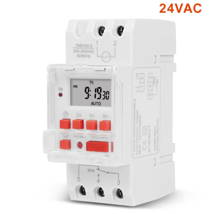 TM919B 24V DC Digital Electronic Timer Switch Weekly 7-Day Programmable Appliances Relay Control