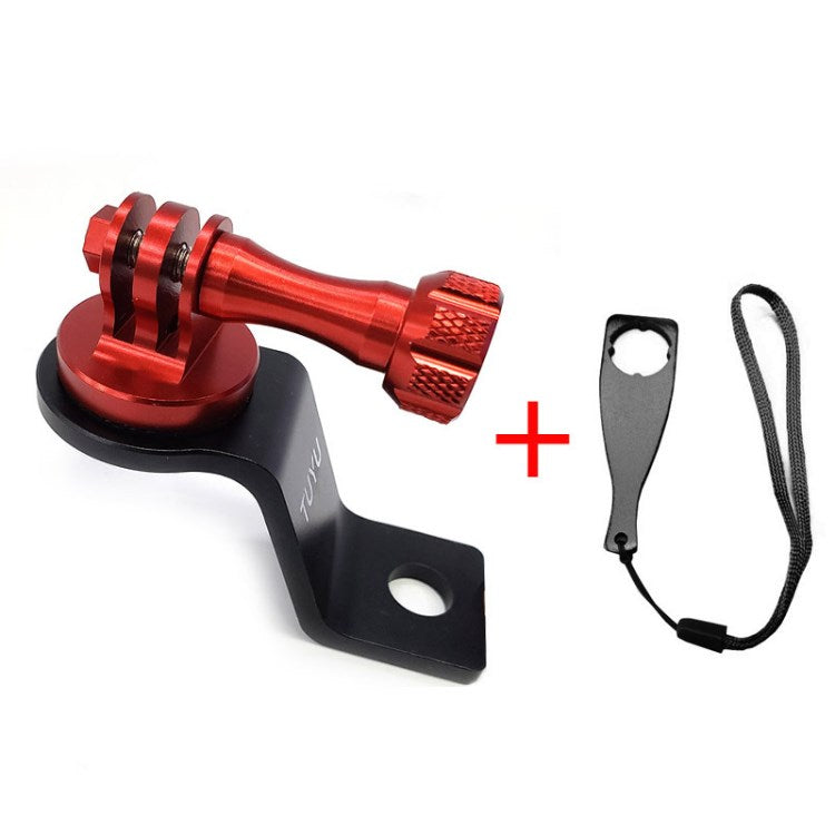 Uniqkart for DJI Osmo Action/SJCAM/GoPro Hero 10/9/8/7/6/5/4 Motorcycle Camera Mount Adapter Bike Camera Holder - Red