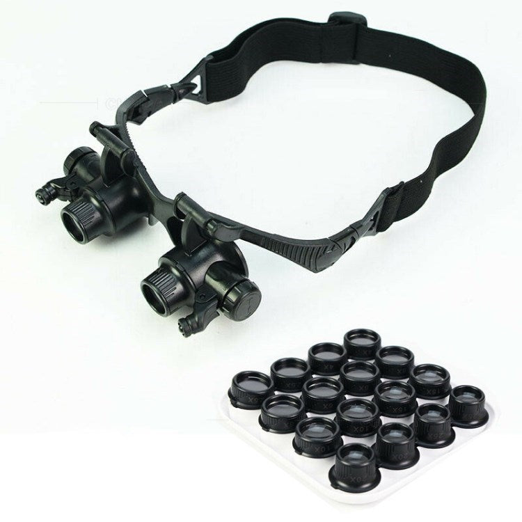 Uniqkart 9892G8KX Headband Magnifying Glasses with LED Lamp Electronic Product Repair Tool Jeweler Lighted Magnifier