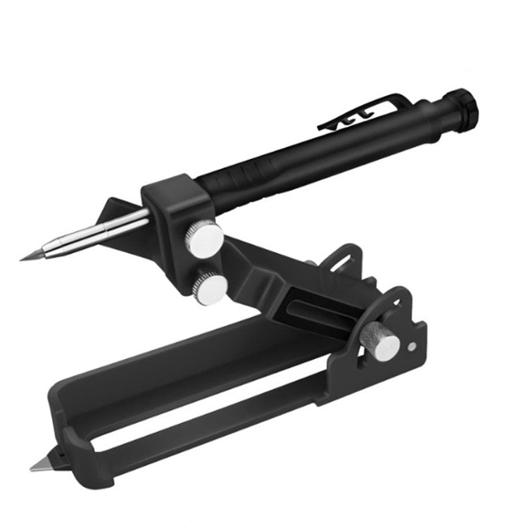 Precise Contour Gauge with Lock Adjustable Contour Ruler for Tiles Woodworking Architects Compass - Black