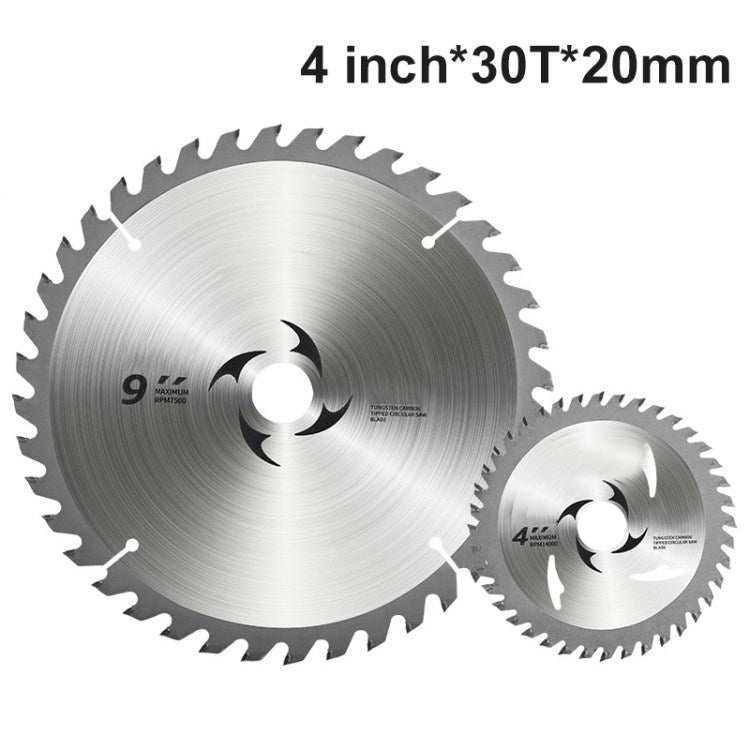 Tungsten Carbide Circular Saw Blade Cutting Disc for Woodworking - 4 inch/30T/20mm