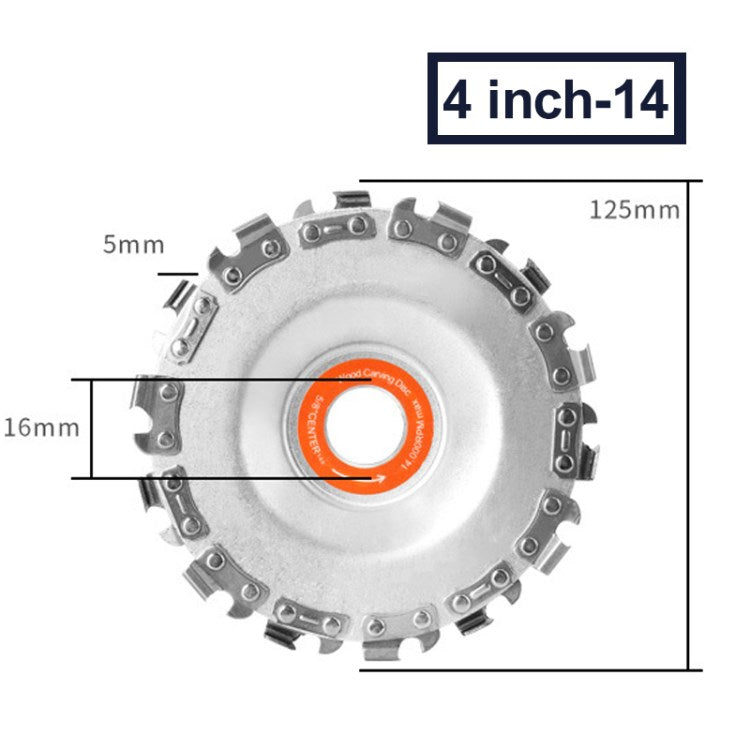 Grinder Wood Carving Disc Grinder Chainsaw Grinding Wheel Shaping Cutting Disk - 4 inch/14-tooth