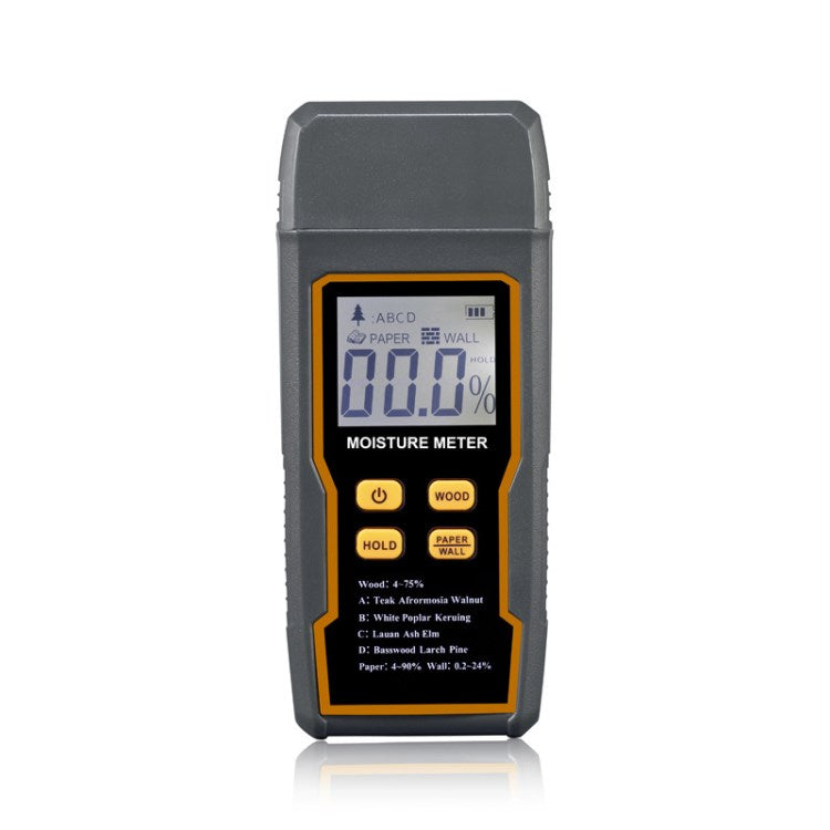 HY-16 2-Pin Handheld Wood Moisture Detector Tester Meter for Firewood Wall Paper (No Battery) - Black