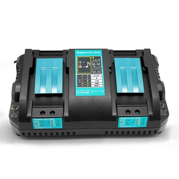 Uniqkart for Makita DC18RD 14.4V-18V Replacement Lithium Battery Charger Starter Pack - EU Plug