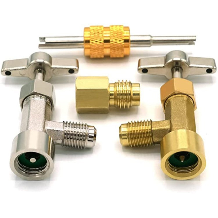 R134A Tank Refill Adapter Tank Convert Self-sealing Can Taps with Valve Removal Tool