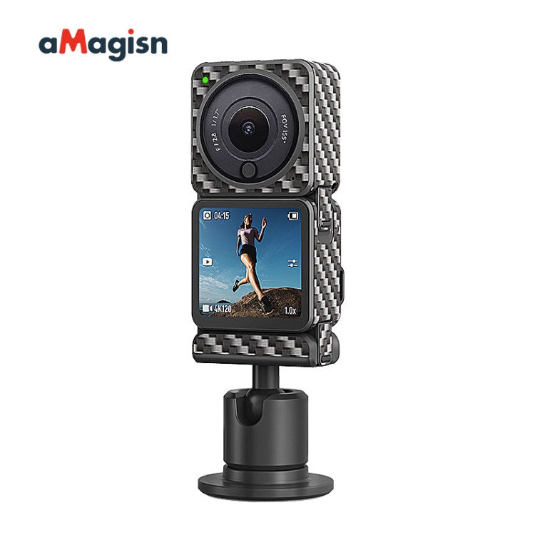 Protective Sticker Film Skin for DJI Action 2 Camera Protector Cover for DJI Action 2 Dual-Screen - Carbon Fiber