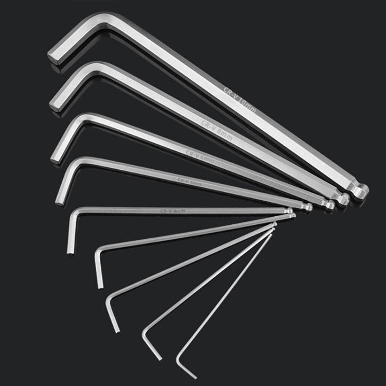 9Pcs Hex Key Wrench Set Matte Hexagon Wrenches Tool Kit for Home Office - Extra Length