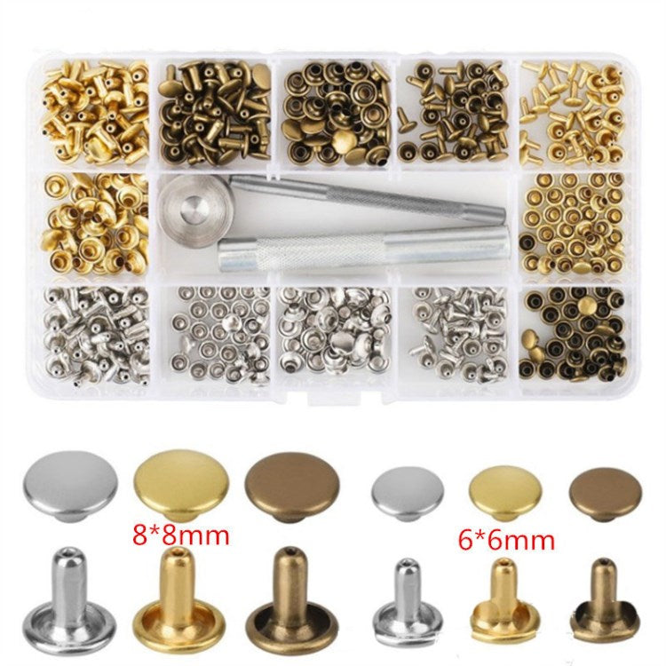 180Sets 3-Colors Leather Rivet Kit for Bags Clothes Shoes Leather Studs