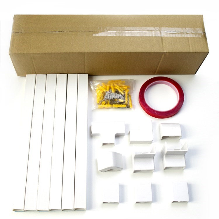 Wall Mounted Cord Organizer Raceway Kit Wire Cables Cover - 39x19cm / 10 Long + 8 Small Covers