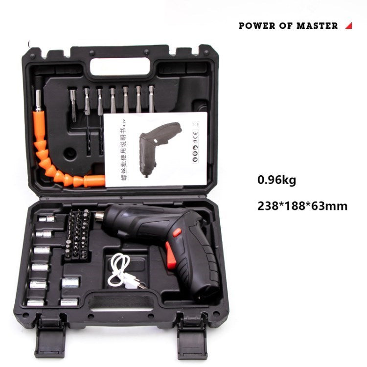 Hilda Cordless Screwdriver Set Rechargeable Electric Screwdriver Power Tools Kit - Black / 47Pcs Updated Style Set
