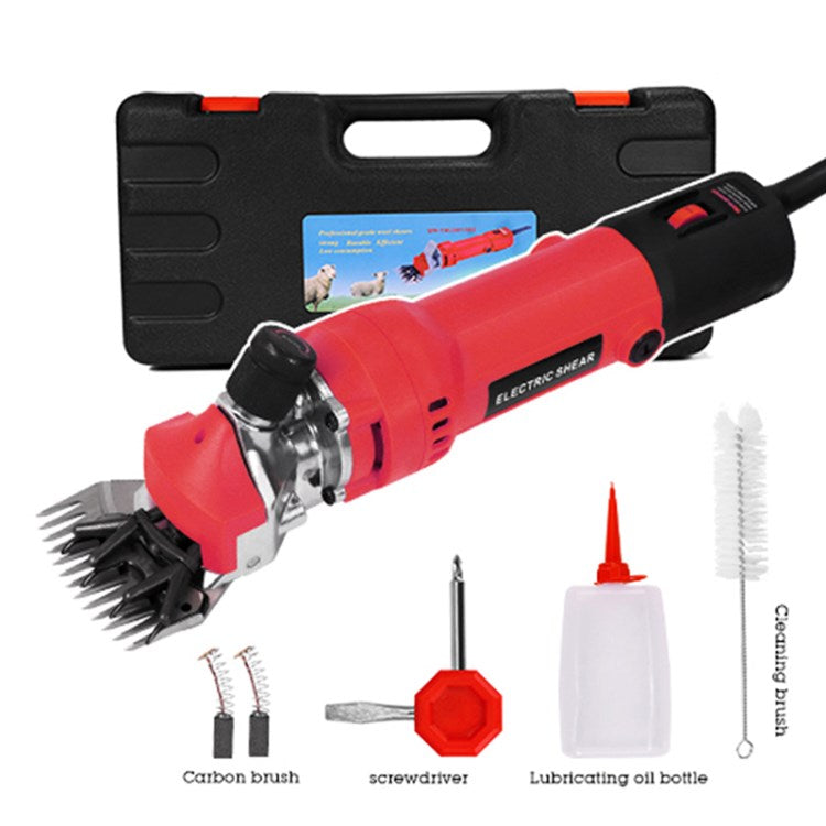 Hilda 1200W Upgraded Sheep Clipper 6 Speeds Electric Sheep Shear Farm Livestock Shearing Machine for Animal Hair Cutting - Red