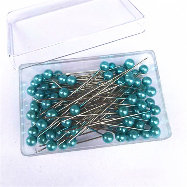 100Pcs Sewing Pins Ball Head Straight Pins Patchwork Embroidery Tool Sewing Needles - Sky Blue