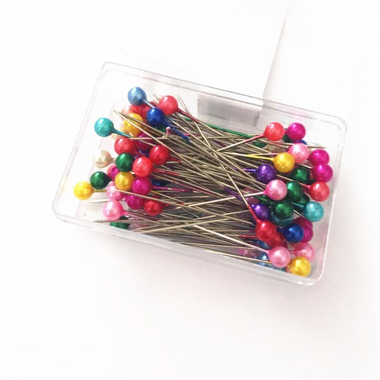 100Pcs Sewing Pins Ball Head Straight Pins Patchwork Embroidery Tool Sewing Needles - Colorful