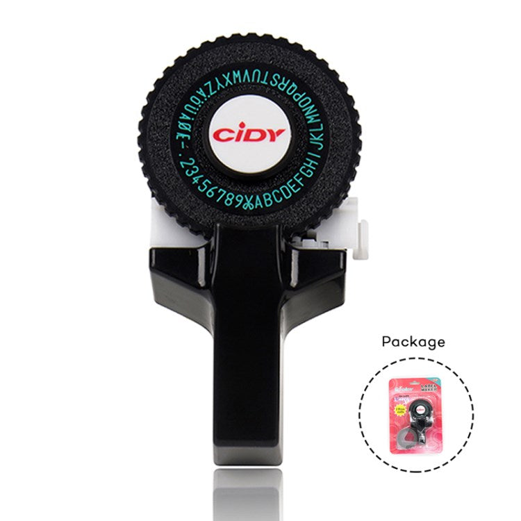 Motex E-101 Manual Label Maker with 2Pcs 9mm Label Tapes for Motex 3D Label Printer Labeling Machine - Black