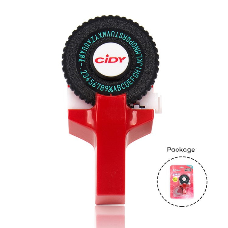 Motex E-101 Manual Label Maker with 2Pcs 9mm Label Tapes for Motex 3D Label Printer Labeling Machine - Red