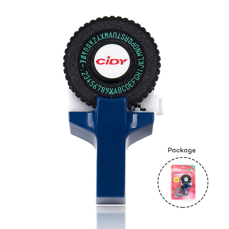 Motex E-101 Manual Label Maker with 2Pcs 9mm Label Tapes for Motex 3D Label Printer Labeling Machine - Dark Blue