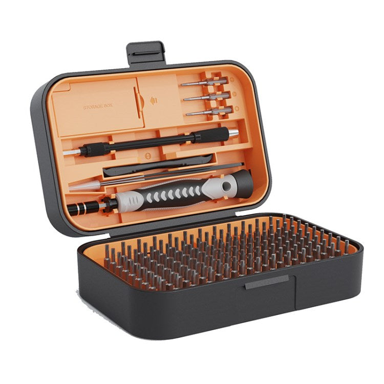 KING'SDUN 130-in-1 Precision Screwdriver Set 117 Magnetic Screw Bits Multi-Function Repair Tool Kit for Computer, Laptop - Orange