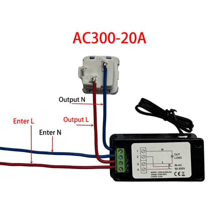 Keweisi AC 50-300V Voltmeter Ammeter 0-100A KWS Power Energy Meter LAC Power Electricity Meter - AC300-20A