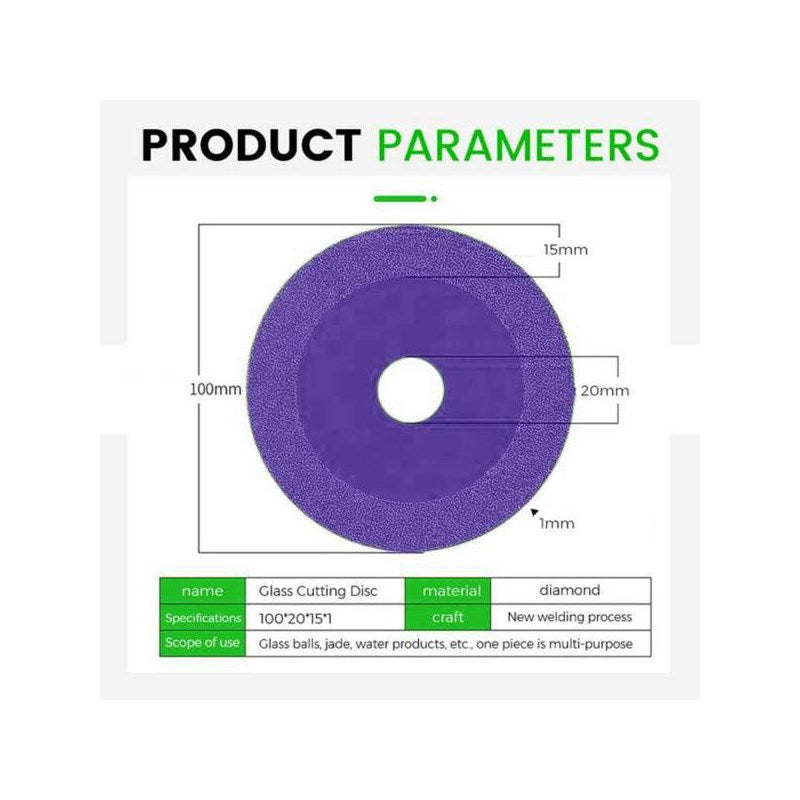 Glass Cutting Disc 1mm Diamond Cutting Blade for Marble Ceramic Tile Porcelain Saw Cut Off Wheel - Purple