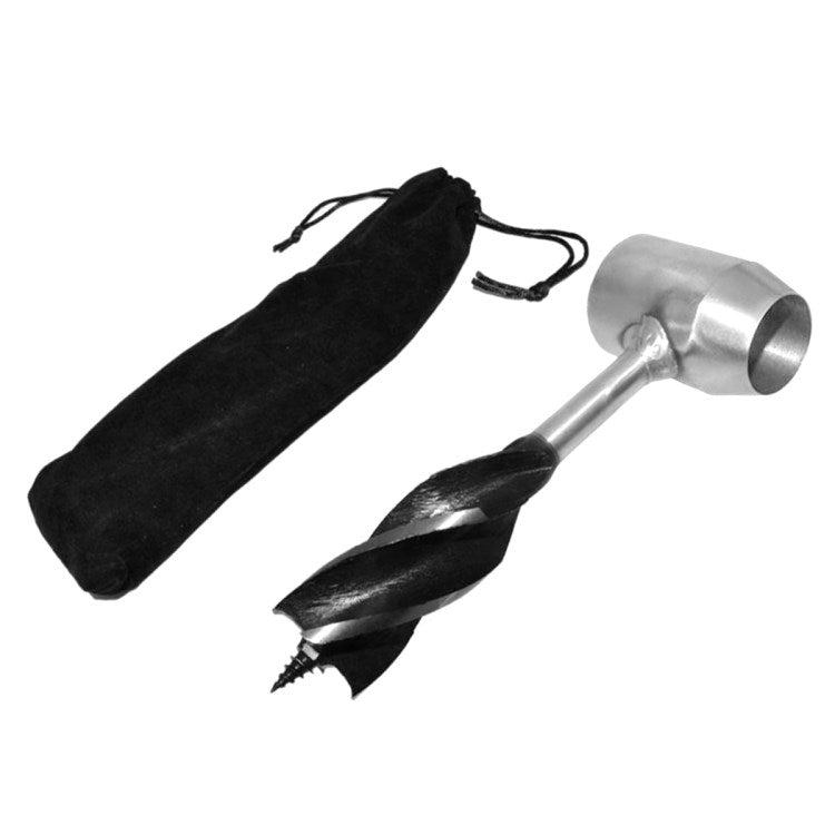 Wood Carving Tool Multipurpose Manual Drill Bit Survival Settlers Tool for Outdoor Camping - Black